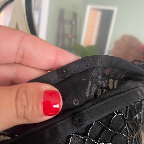 Rare Collectors Vintage Prada black beaded silk chiffon mini bag - Picture 7 of 10